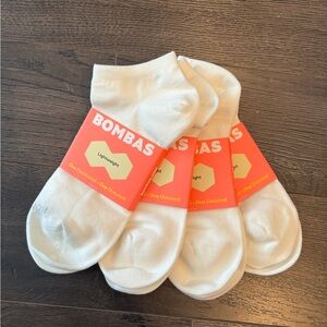 Bombas Women’s NWT Lightweight Ankle Socks Soft White - Set of 4